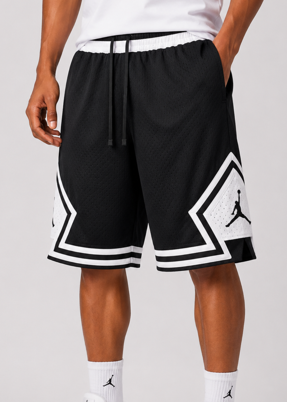 מכנס כדורסל JORDAN DIAMOND BLACK/WHITE