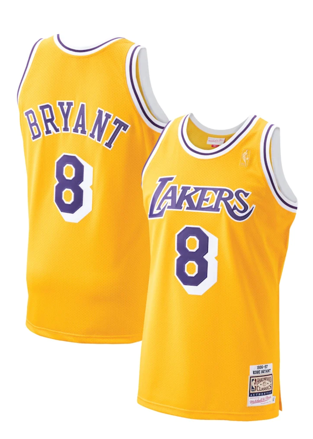 גופיית קובי בראיינט לוס אנג׳לס לייקרס Hardwood Classics צהוב 96/97