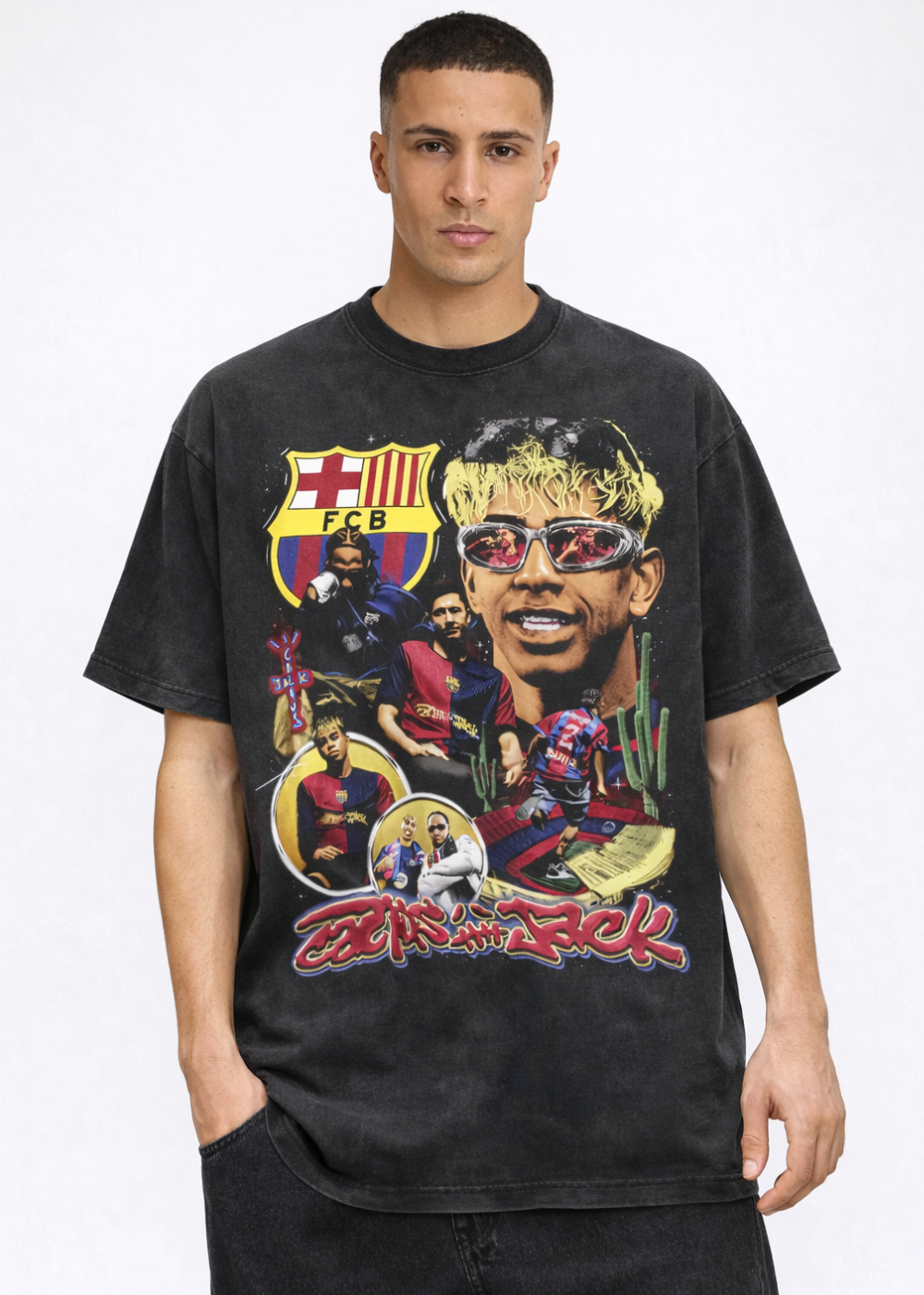 חולצת אוברסייז | לאמין ימאל X טראוויס סקוט