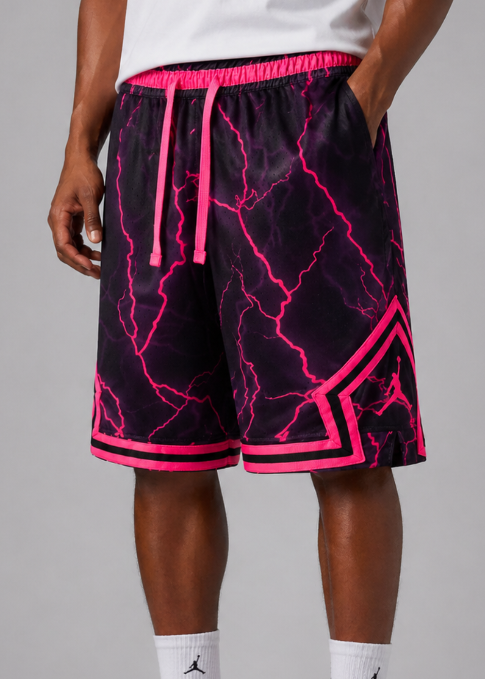 מכנס כדורסל JORDAN DIAMOND BLACK/PINK