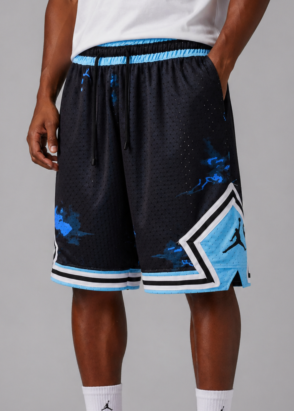 מכנס כדורסל JORDAN DIAMOND BLACK/BLUE