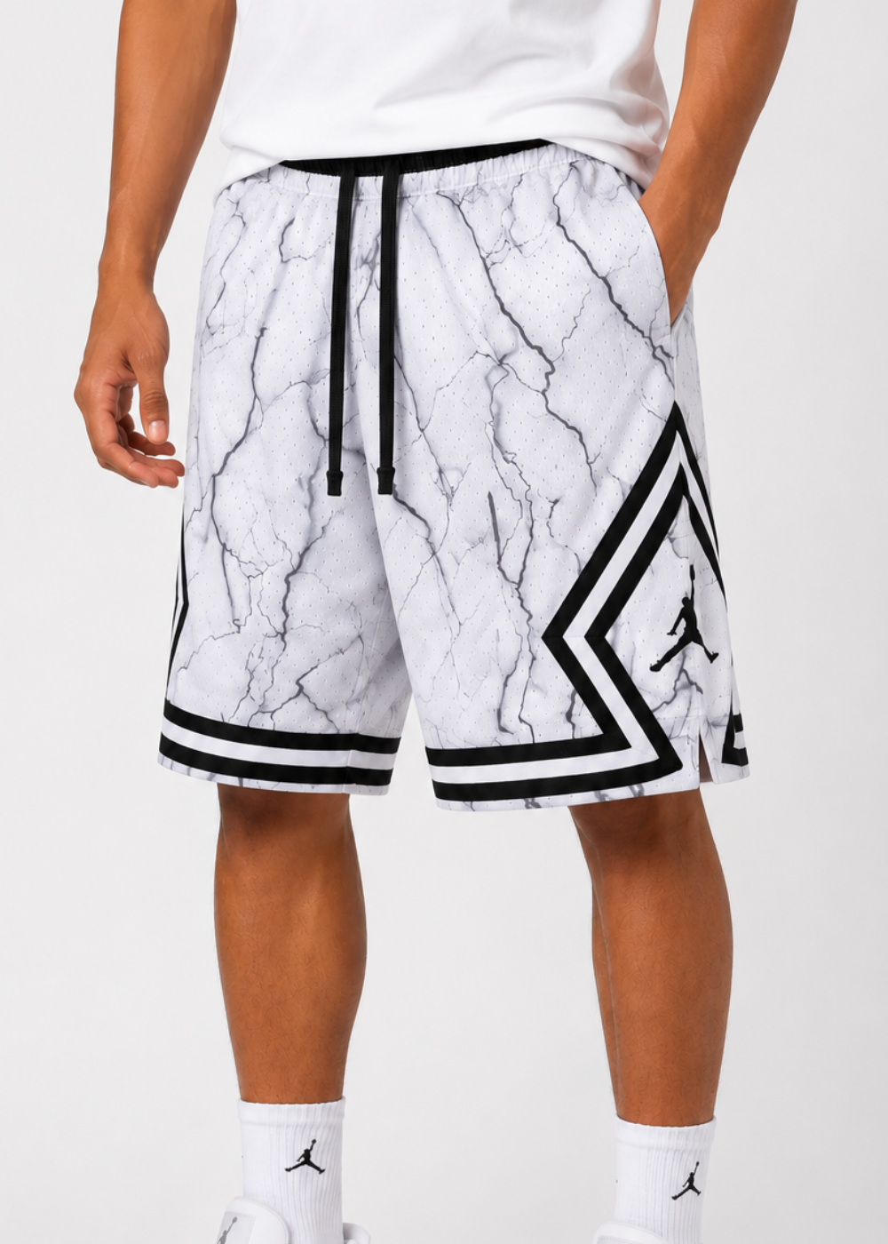 מכנס כדורסל JORDAN WHITE/BLACK