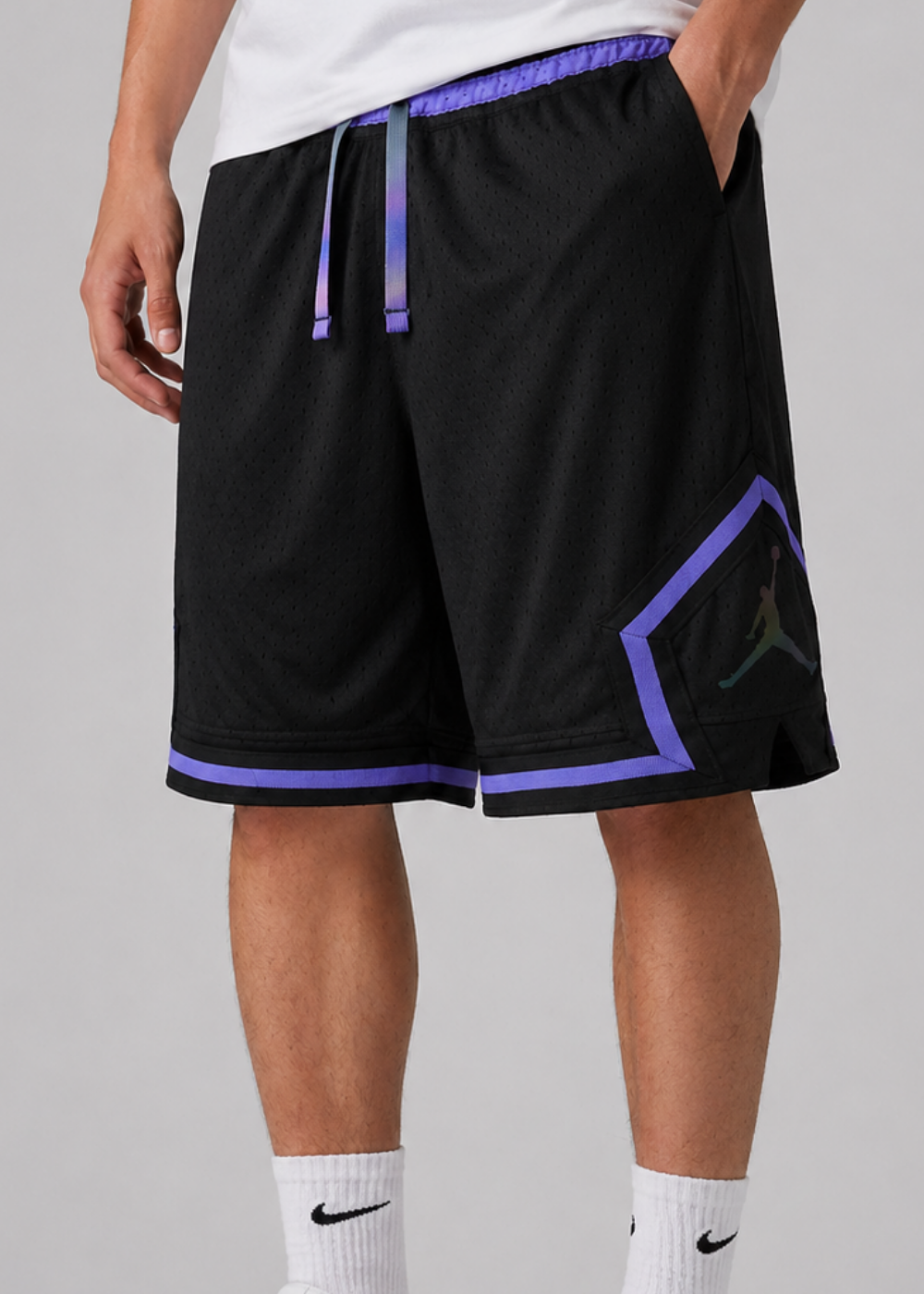 מכנס כדורסל JORDAN DIAMOND BLACK/PURPLE