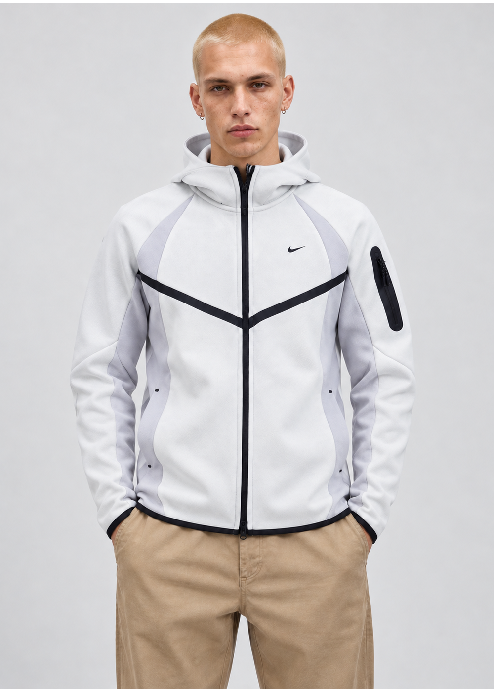 חליפת פוטר TECH FLEECE | לבן/אפור